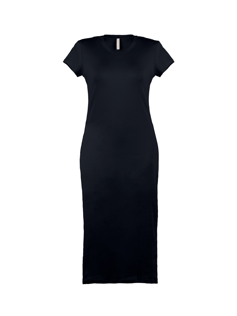 Fama Midi Dress in Black - ghost front view