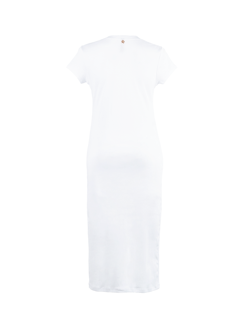 Fama Midi Dress in White - ghost front view