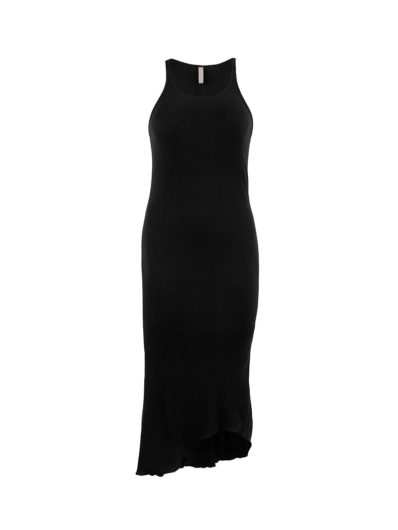 Freya Rib Midi Dress in black - ghost front view