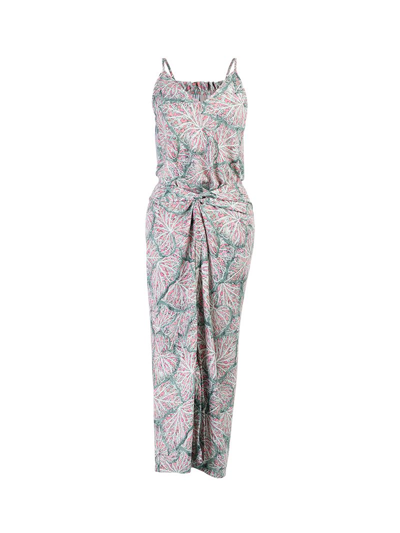 Gauri Midi Dress in Caladium prints - ghost front view