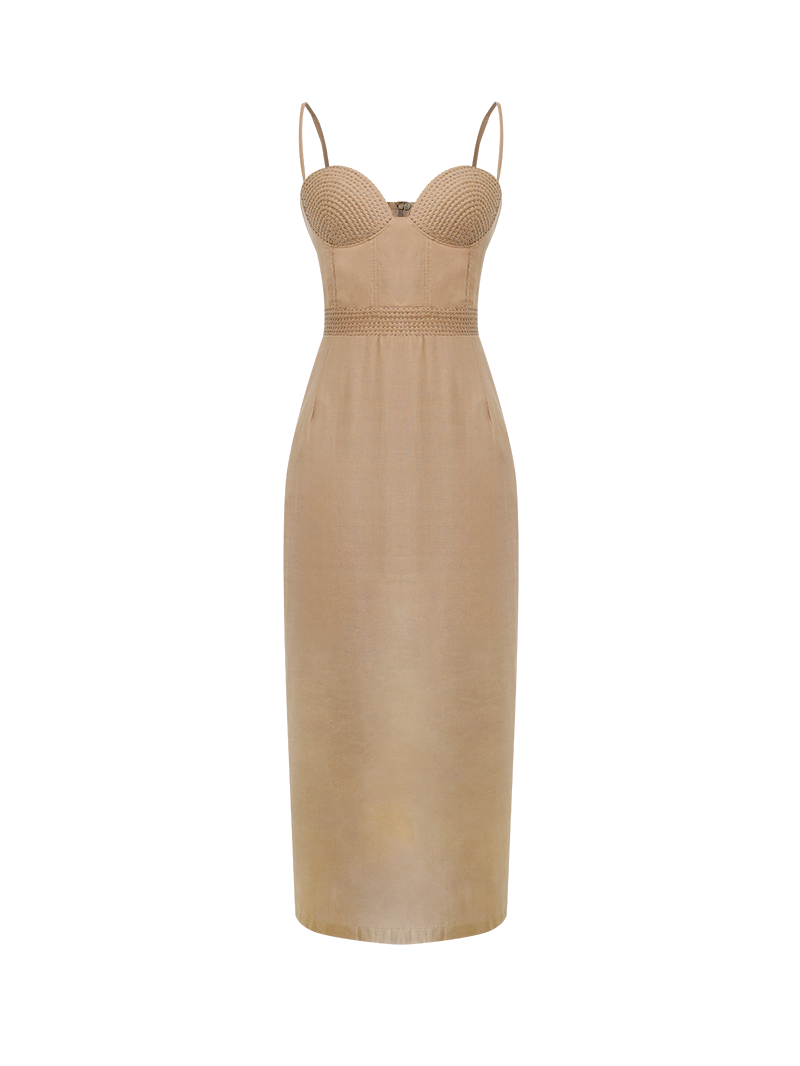 Iza Midi Dress Camel