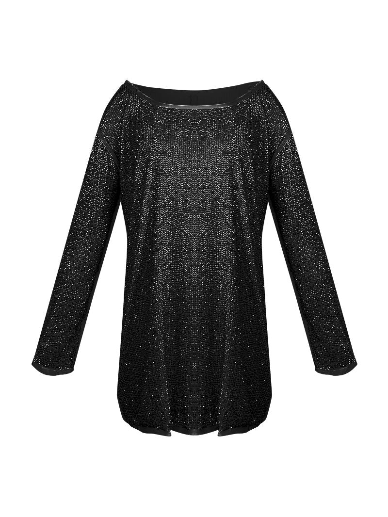Nyx beaded mini black dress - ghost front view