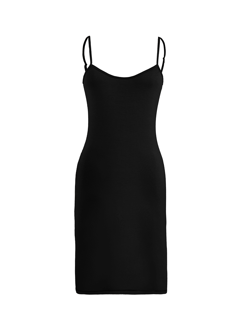 Slip Mini Dress in black - ghost front view