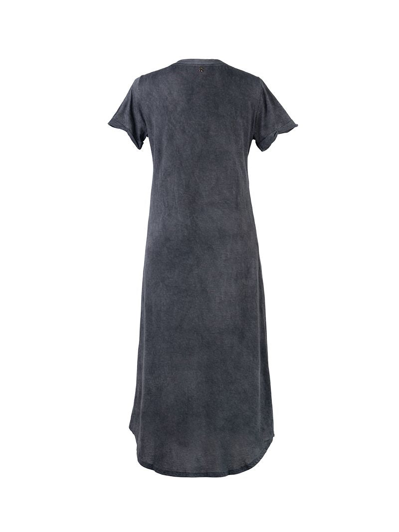 Elea Midi Dress in Grey Wash - ghost back view