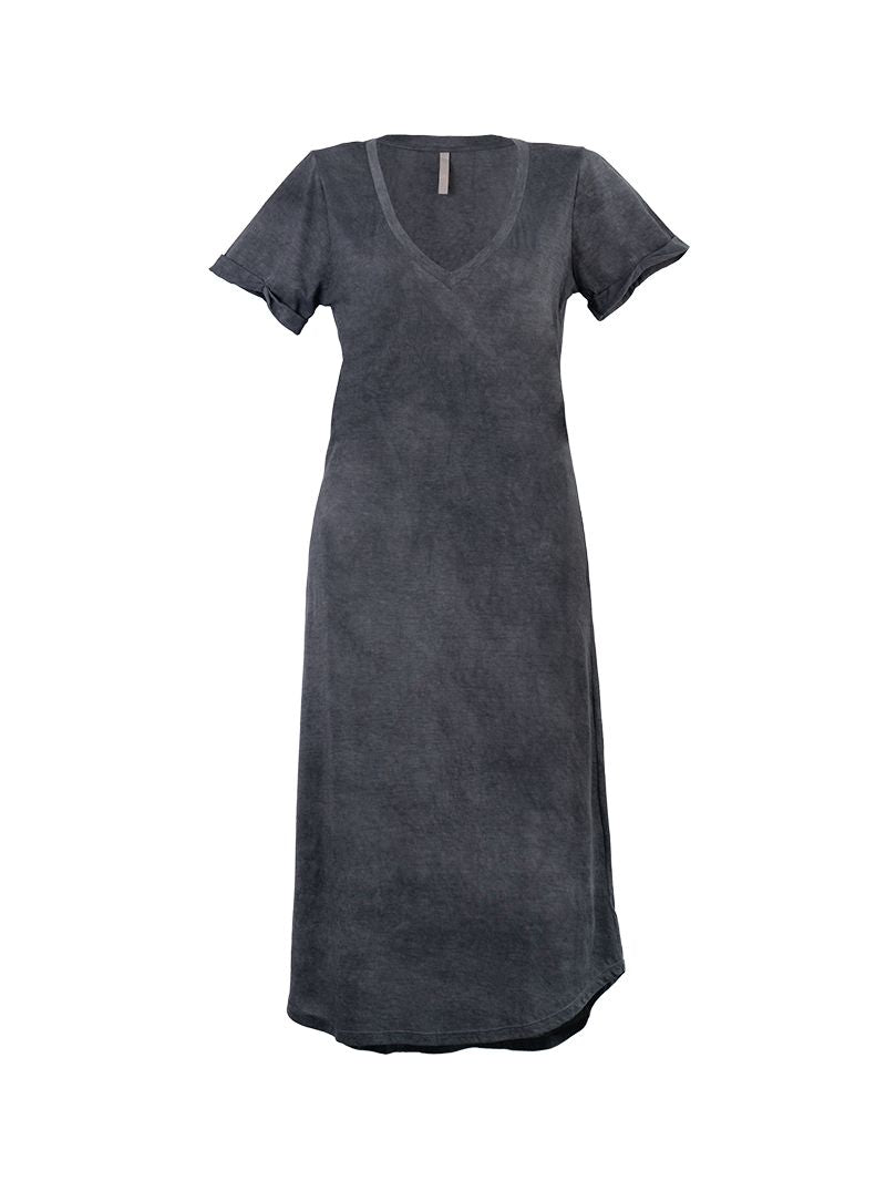 Elea Midi Dress in Grey Wash - ghost front view