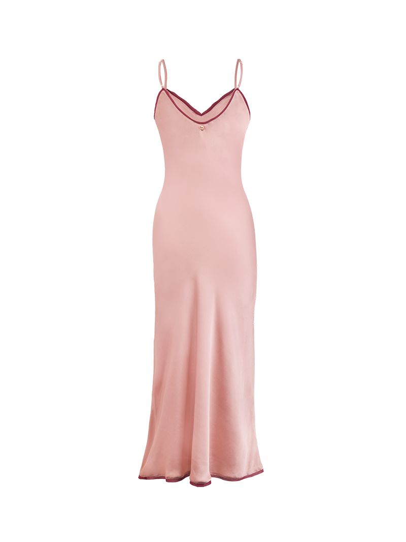 Melody Slip Dress in Wood Rose - ghost back view