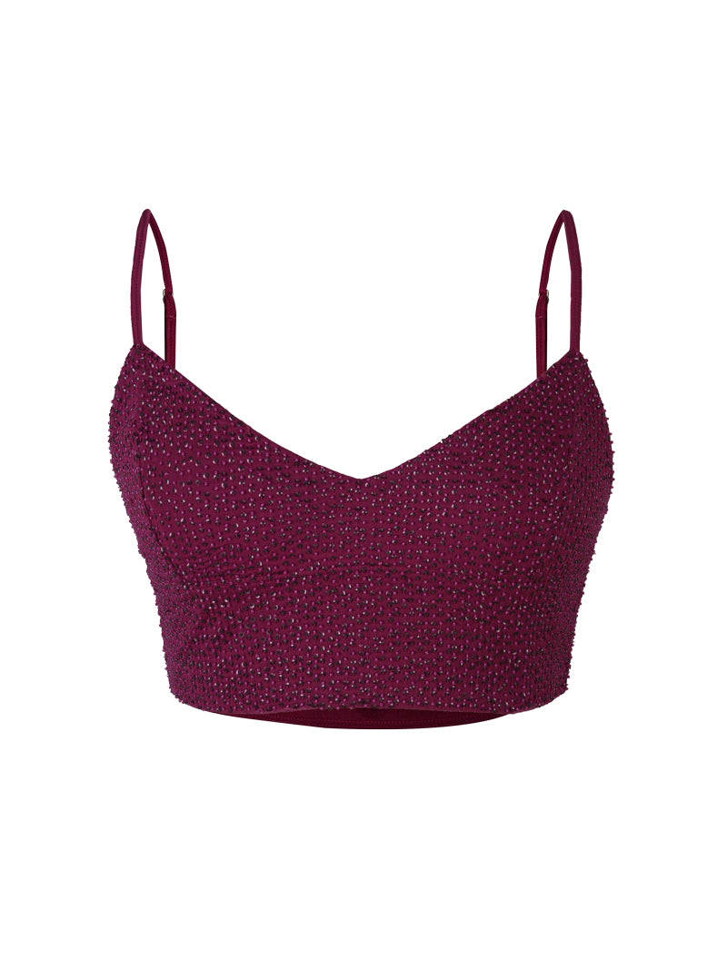 Fabi top in cherry color - ghost front view
