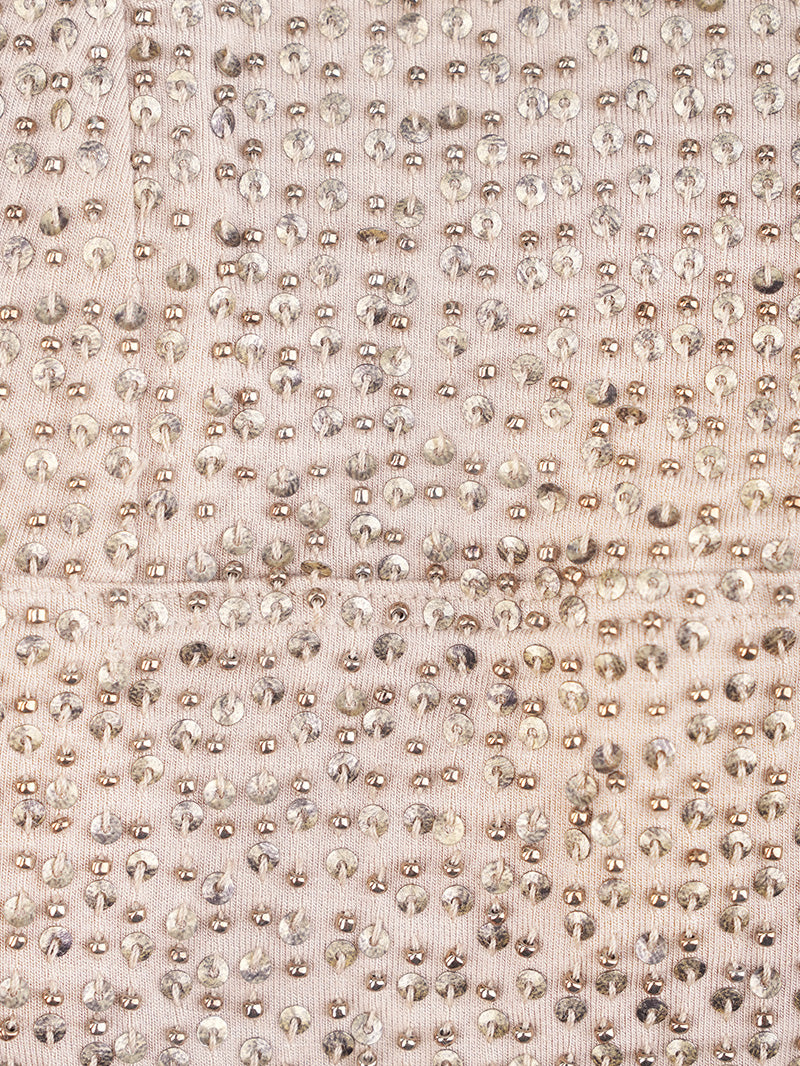 Fabi top in latte color beadings details