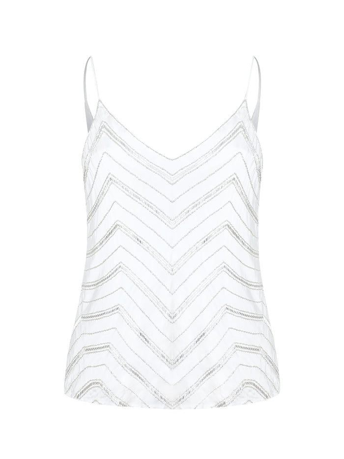 Selma Beaded Satin Top