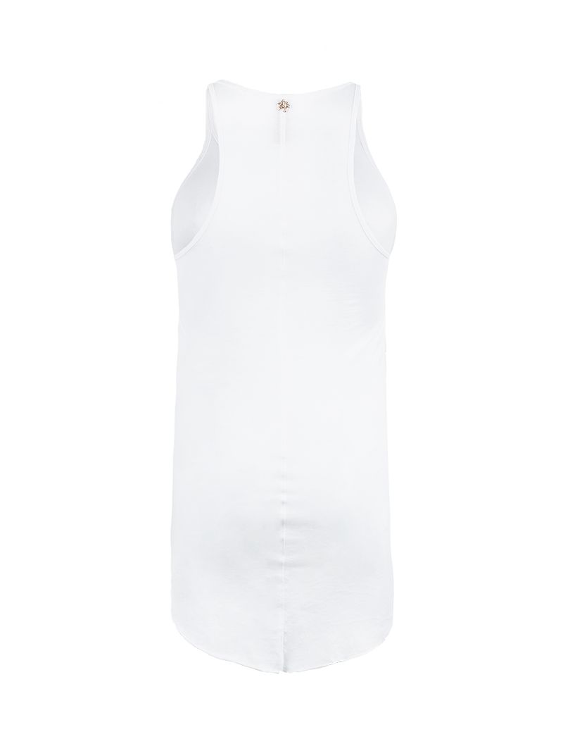 Freya rib top white - ghost front view