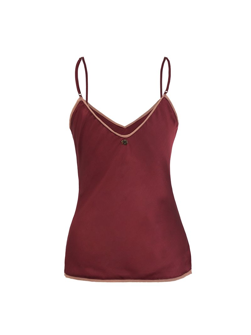 Melody Top in Wine color - ghost back view