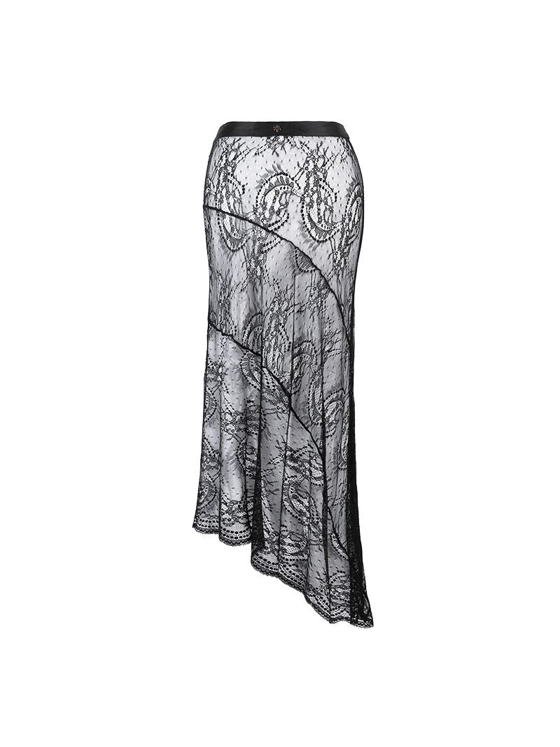 Vesta skirt lace black - ghost back view