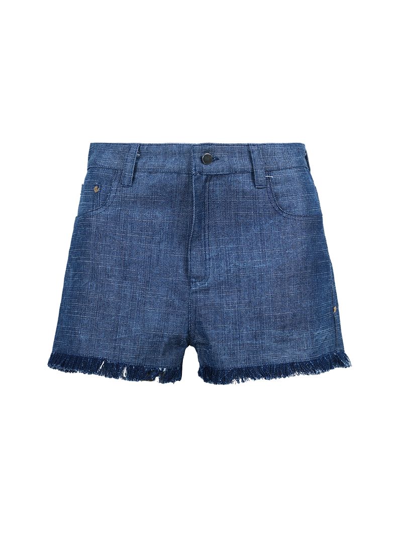 Baggy Daddy jean shorts - ghost front view