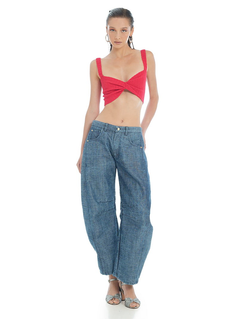 Snap Jeans Pants - Front View