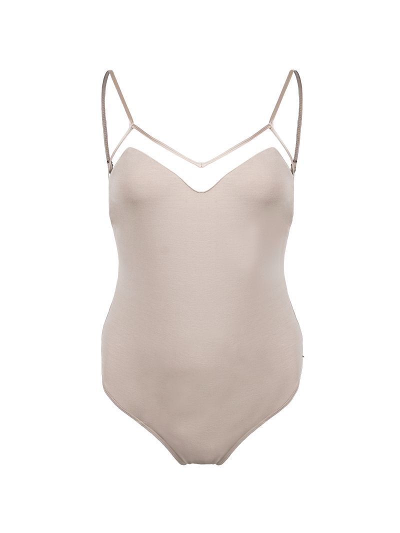 Dega Bodysuit in taupe - ghost front view