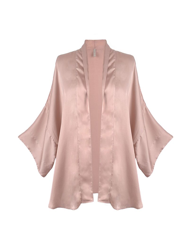 Isyana Kimono in Wood Rose color - ghost front view
