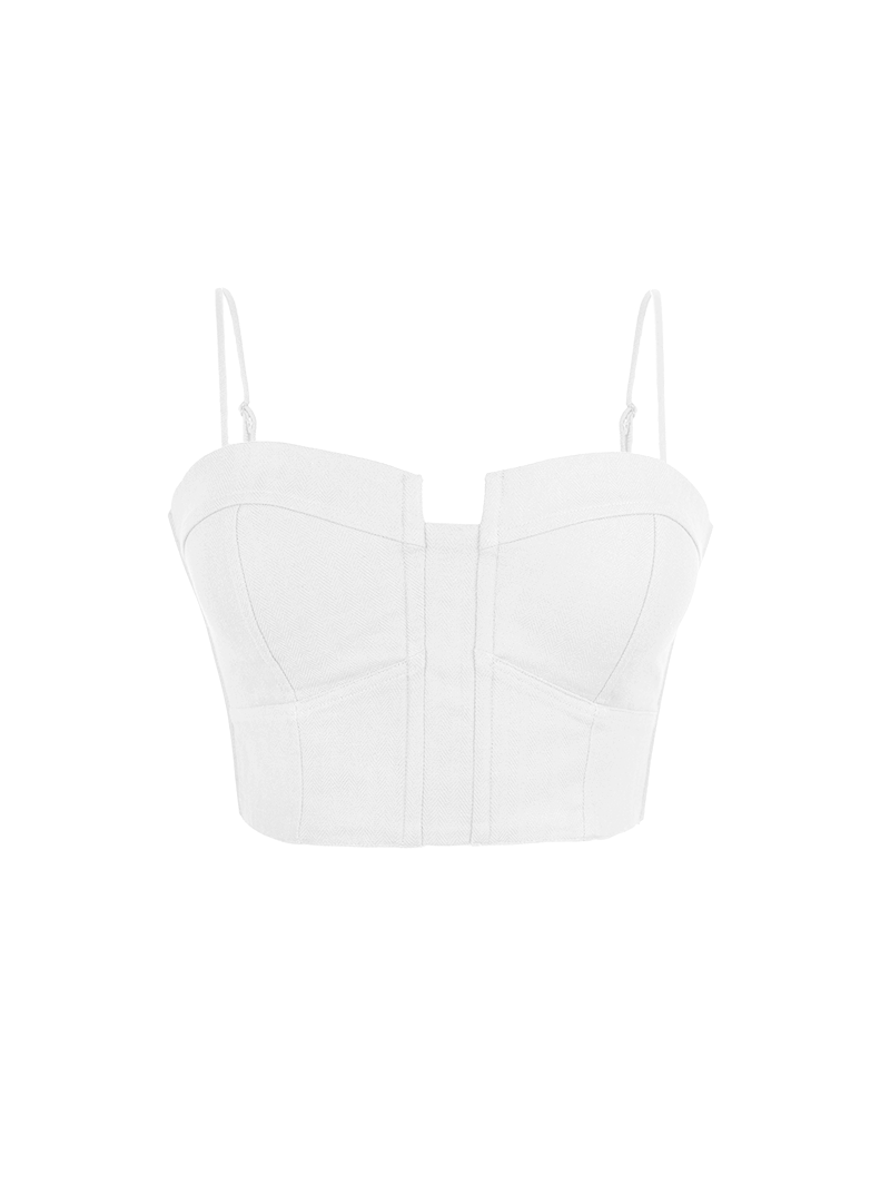 Dani Bustier in Natural color - ghost font view, handcrafted at Lily Jean's atelier in Bali