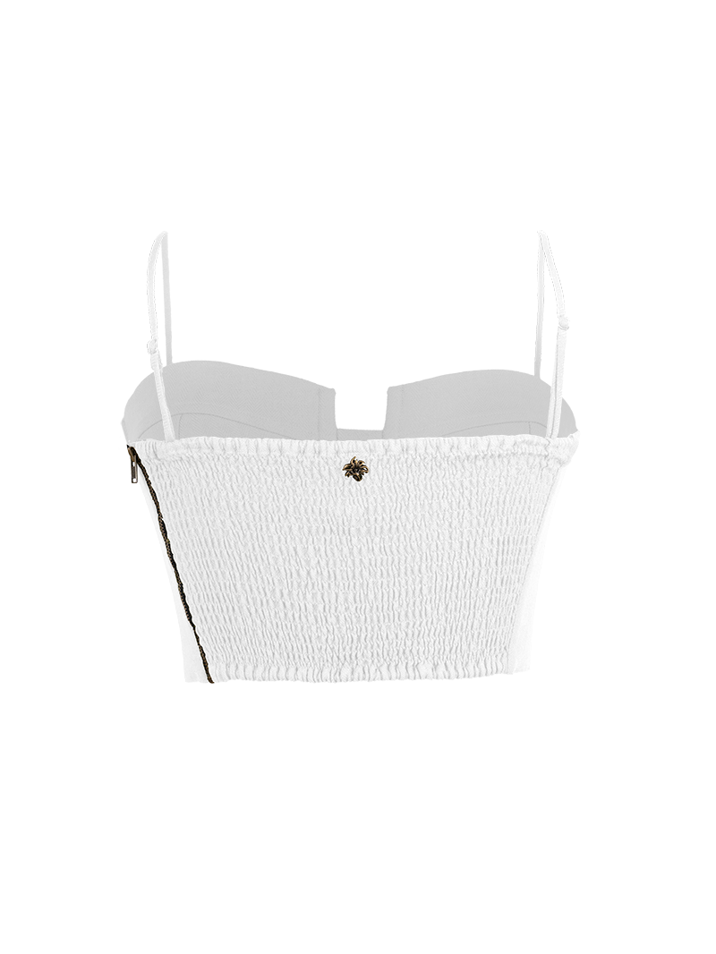 Dani Bustier Top in Natural color - ghost front view, handcrafted at Lily Jean's atelier in Bali