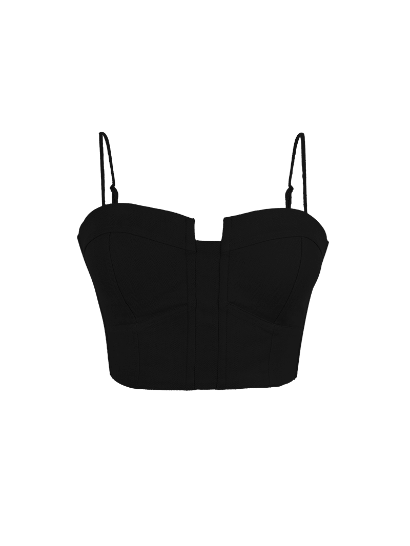 Dani Bustier Top in black - ghost front view