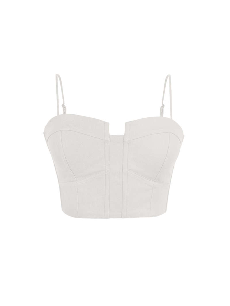 Dani Bustier Top in Titanium color - ghost front view