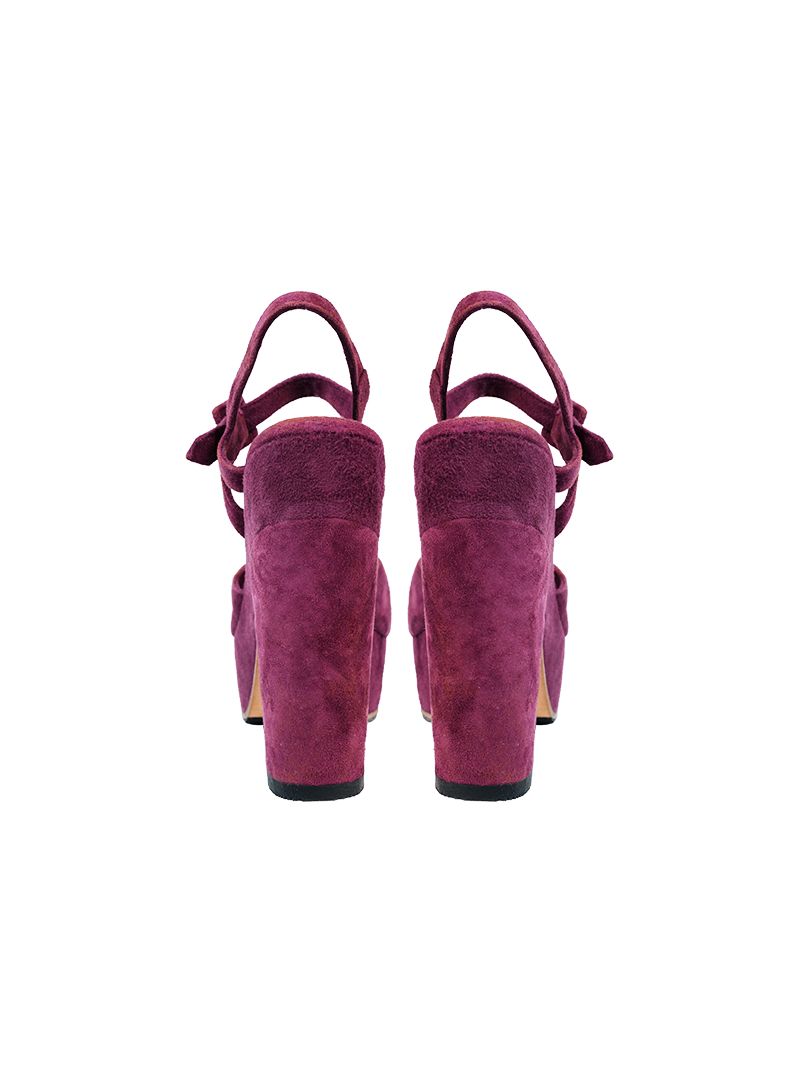 Betty Heels in Wine - back view