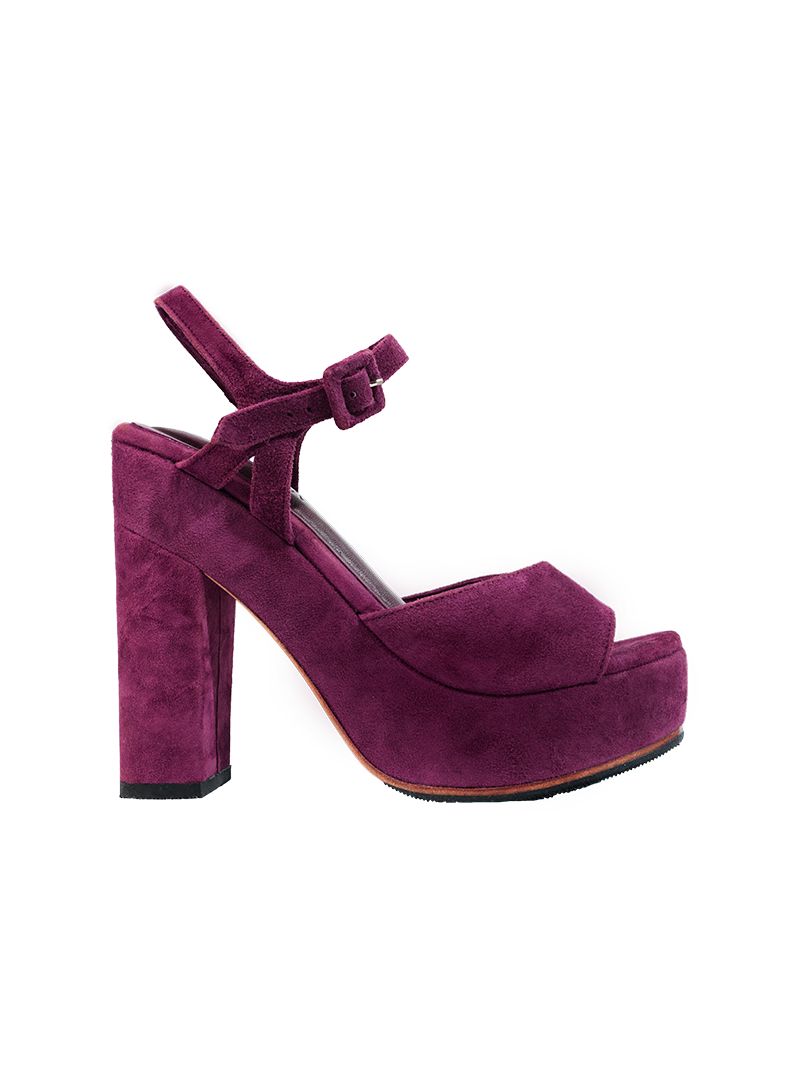 Betty Heels in Wine - side view