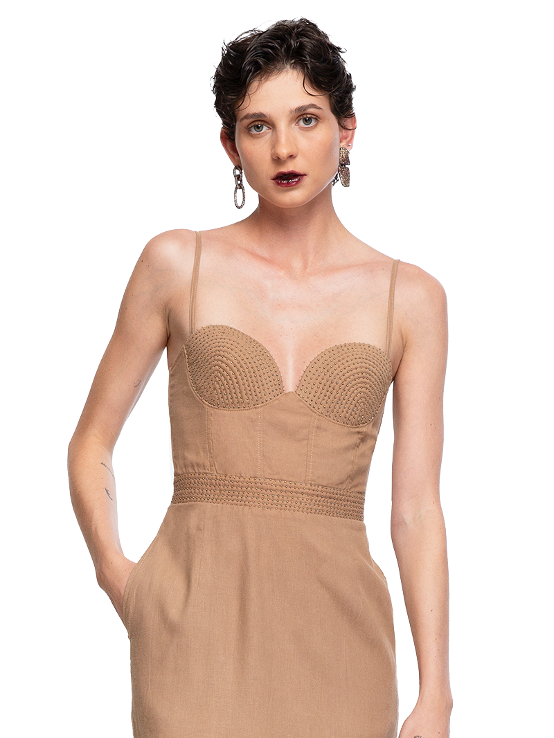 Iza Midi Dress Camel
