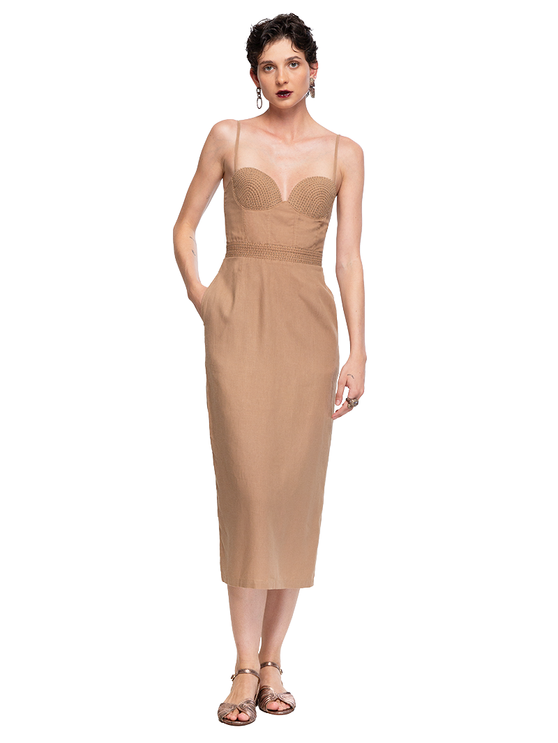 Iza Midi Dress Camel