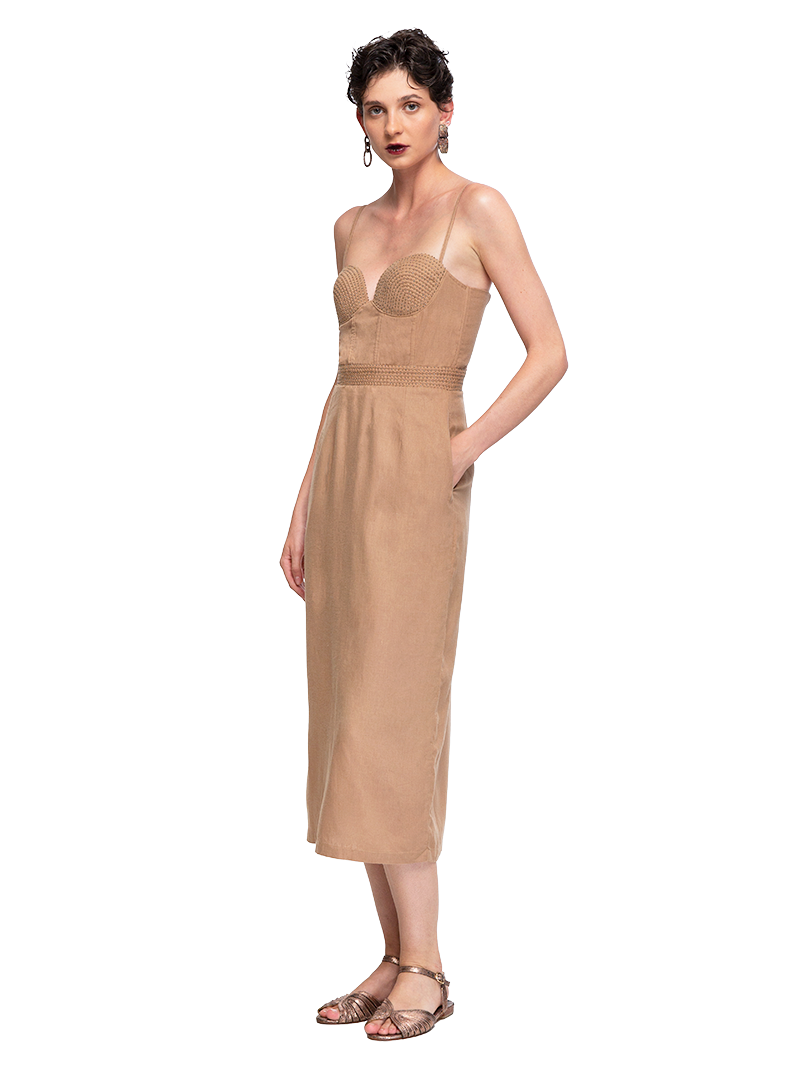 Iza Midi Dress Camel