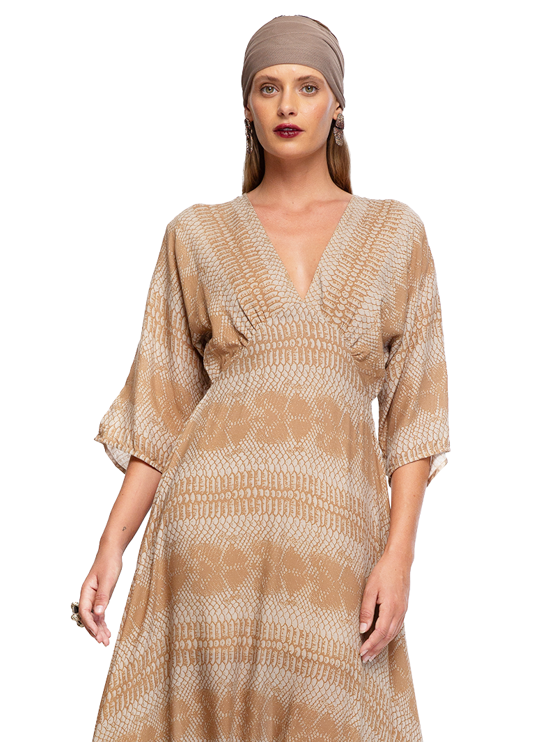 Oshun Maxi Dress Snake Taupe