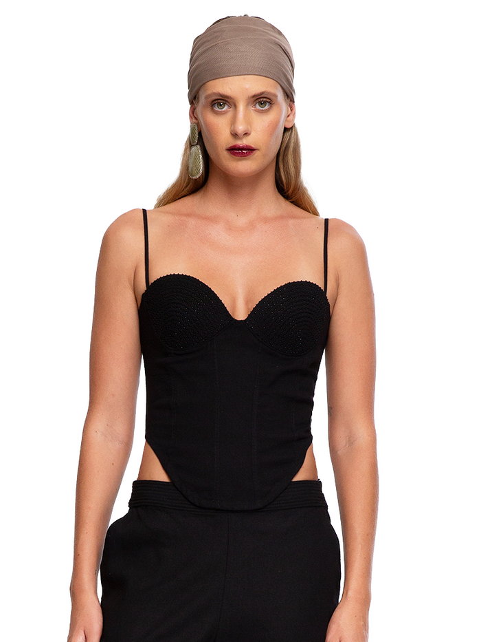 Wood Bustier Top