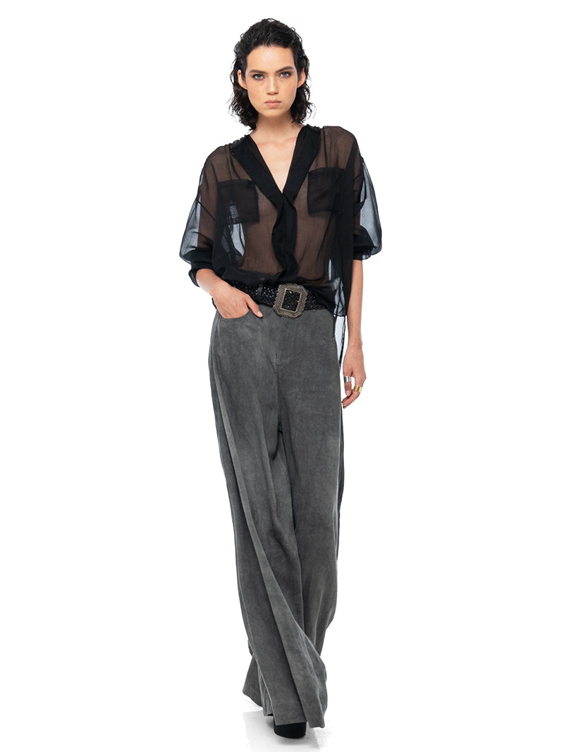 Silk Cotton Shirt Black