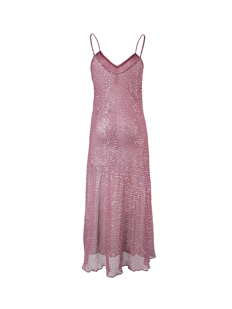 Dili sequin midi dress in wine - ghost back view