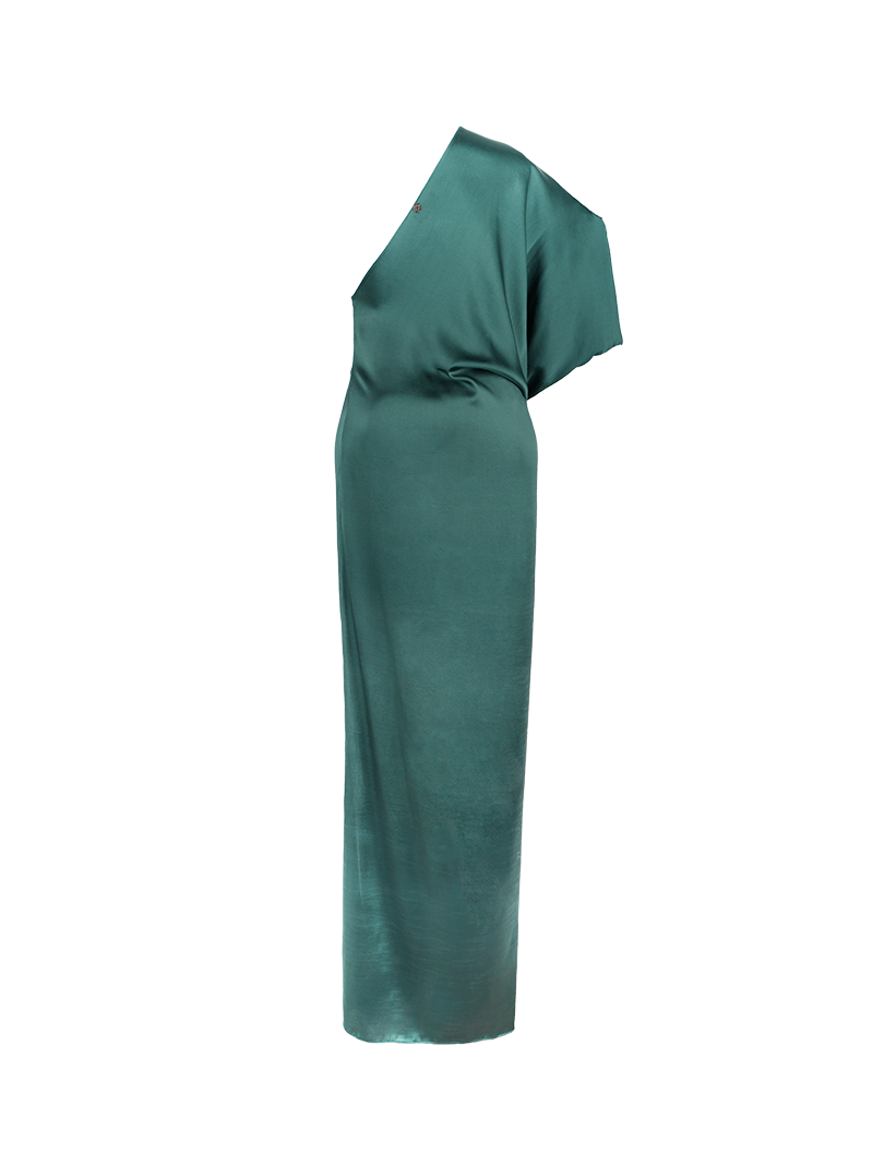 Ganesha maxi dress in pine green - ghost back view
