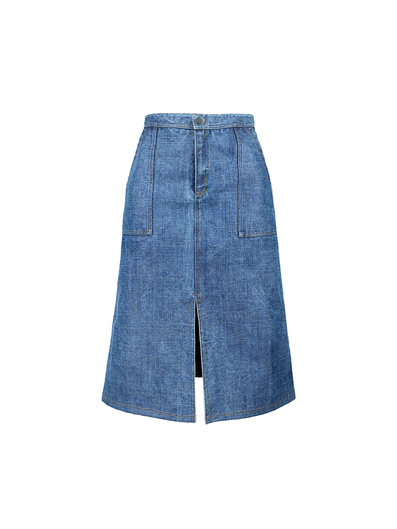 Kourt midi blue jeans skirt - ghost front view