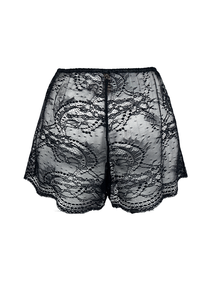 Lounge black lace underwear - ghost back view