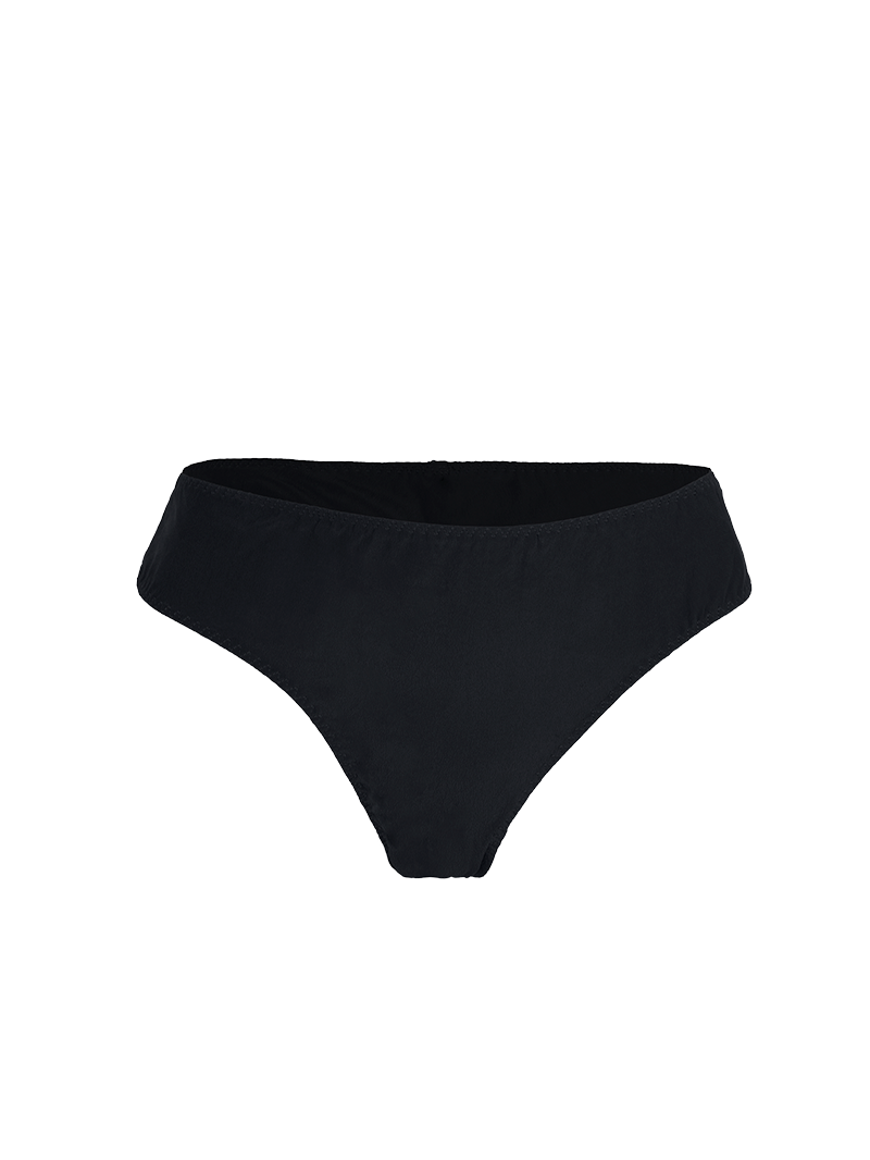 Polie silk crepe underwear in black - ghost front view