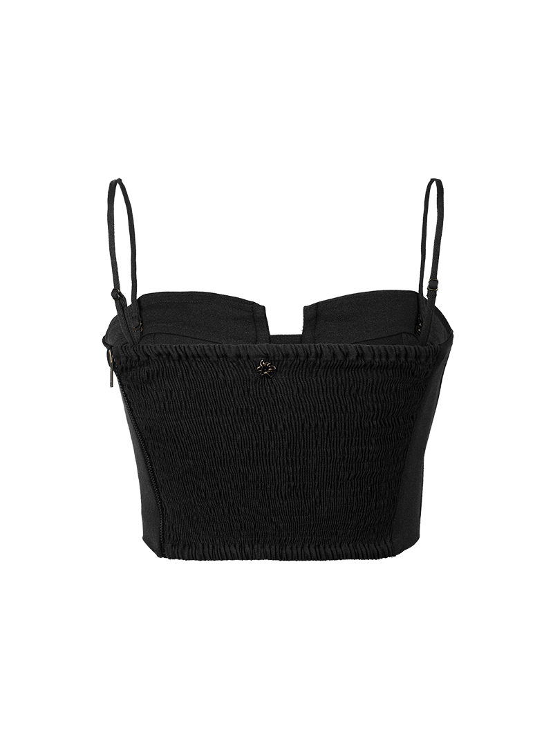 Tania bustier top in black - ghost back view