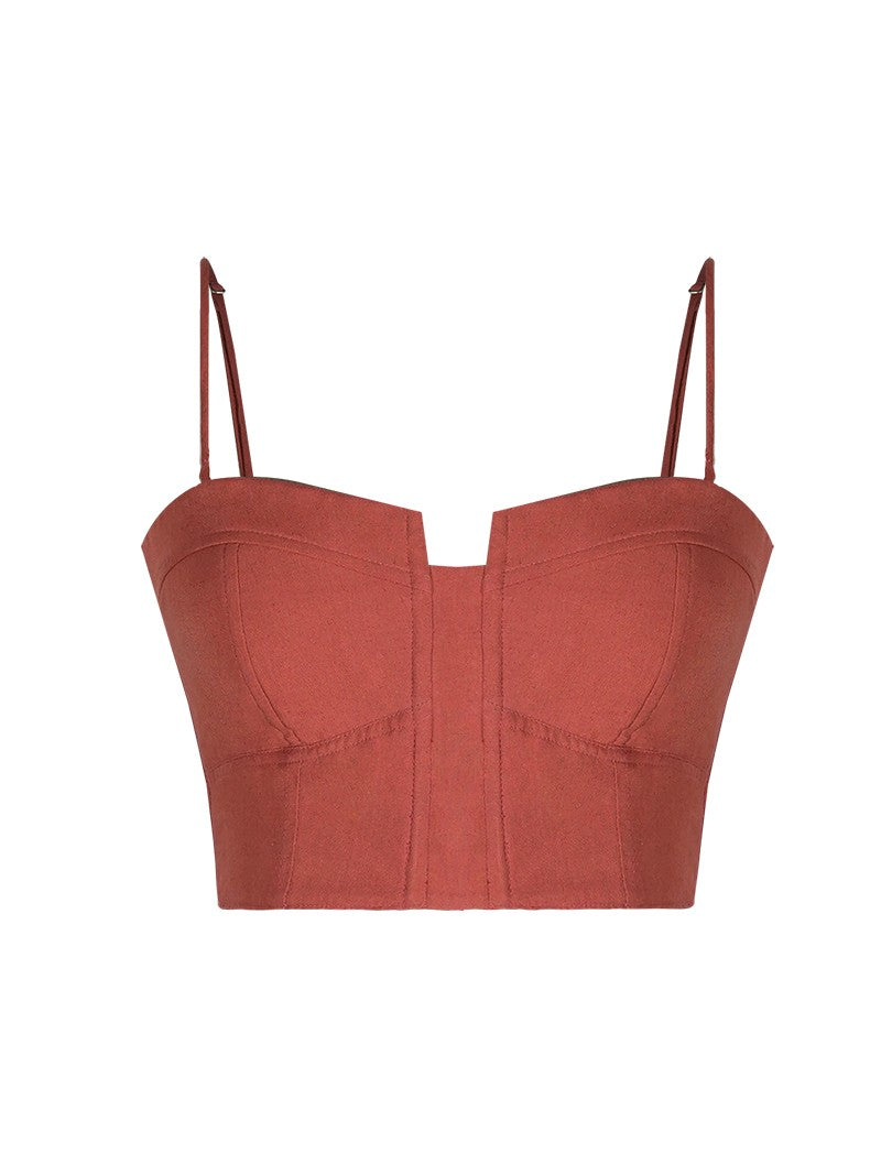 Elsa Bustier Top Terracotta