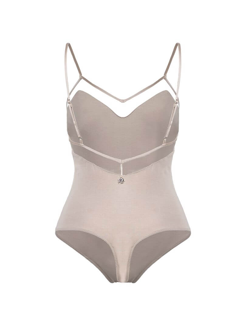 Dega Bodysuit in taupe - ghost back view