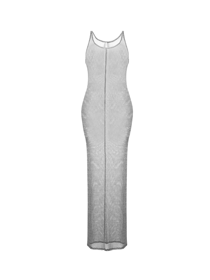 Besi Maxi dress - ghost front view, handcrafted at Lily Jean's atelier in Bali