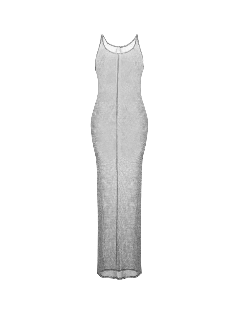 Besi Maxi dress - ghost front view, handcrafted at Lily Jean's atelier in Bali