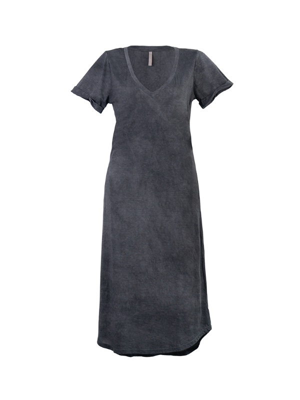 Elea Midi Dress in Grey Wash - ghost front view