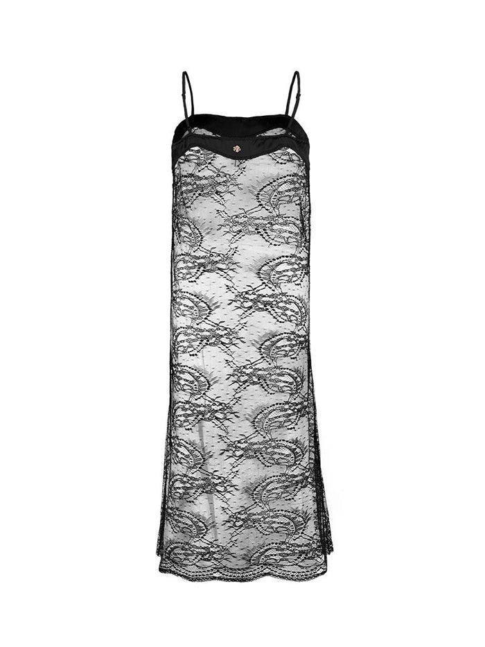 Flora Midi Dress Black