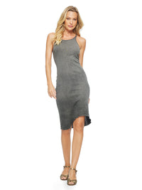 Freya Rib Midi Dress Grey Wash