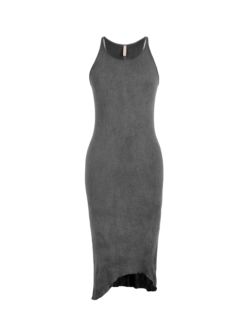 Freya Rib Midi Dress Grey Wash