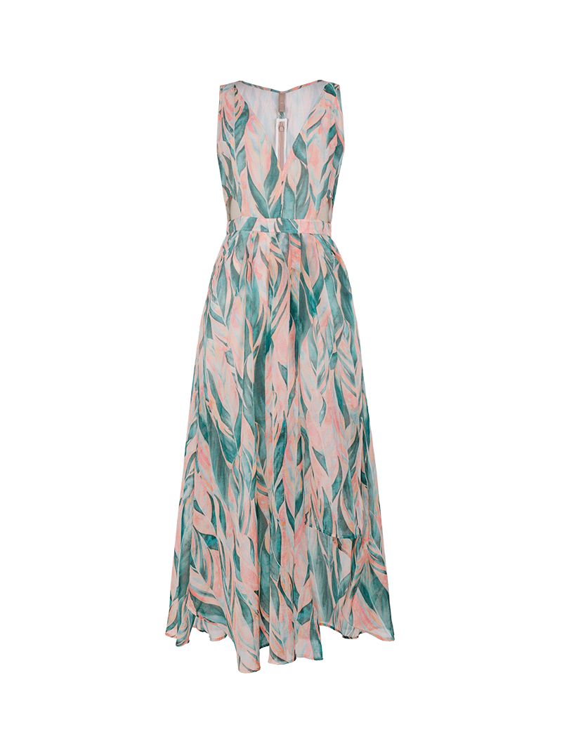 Jessabel Midi Dress in Never-Never Print - Ghost Front View