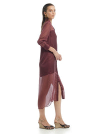 Josie Shirt Dress Wine