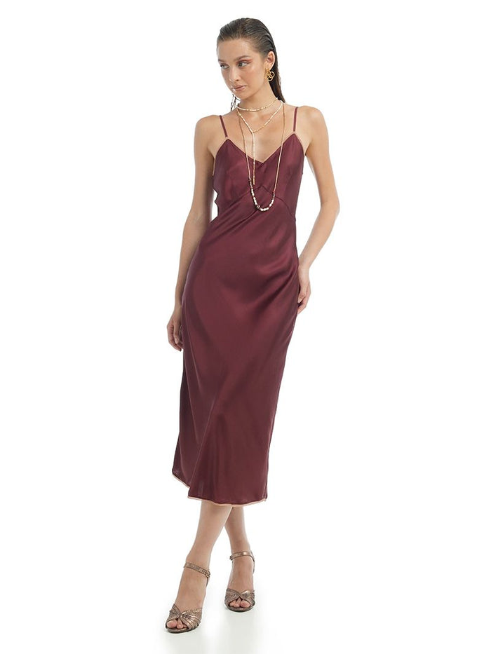 Melody Midi Dress Wine