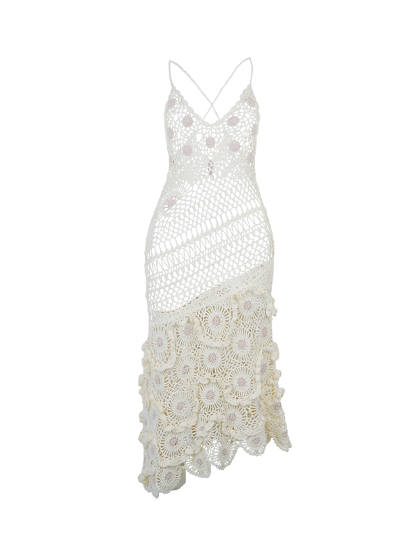 Dandi crochet dress - ghost front view